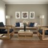 Sofa Luxor - Silla tipo C - Mesa de centro Revistero