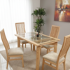 Comedor 4 Puestos Mesa Daly marco vidrio, sillas Polet